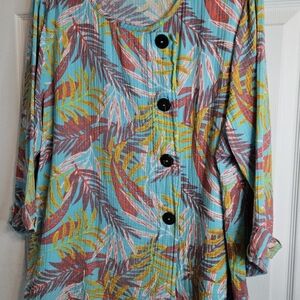 Coral Bay Multicolor Tropical Blouse